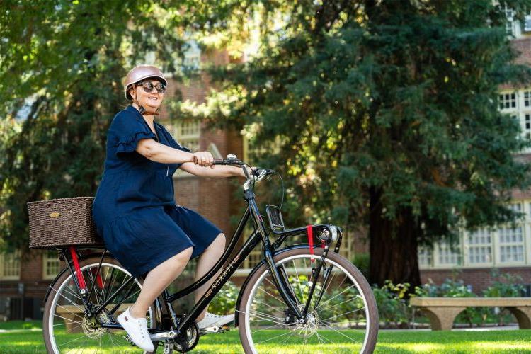 maria riding a bike