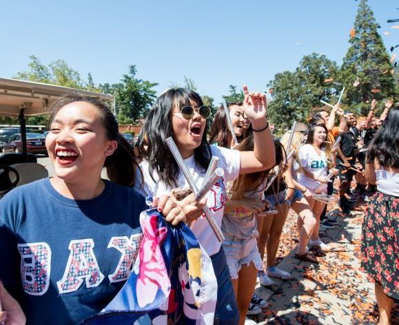 students celebrating